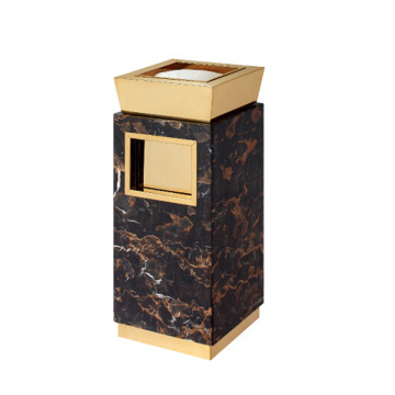 Dustbin en marbre et en acier inoxydable pour le hall (YW0052)